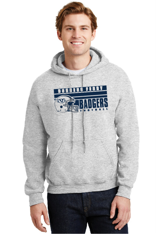 BADGER FOOTBALL - Light Grey Hooded Sweatshirt