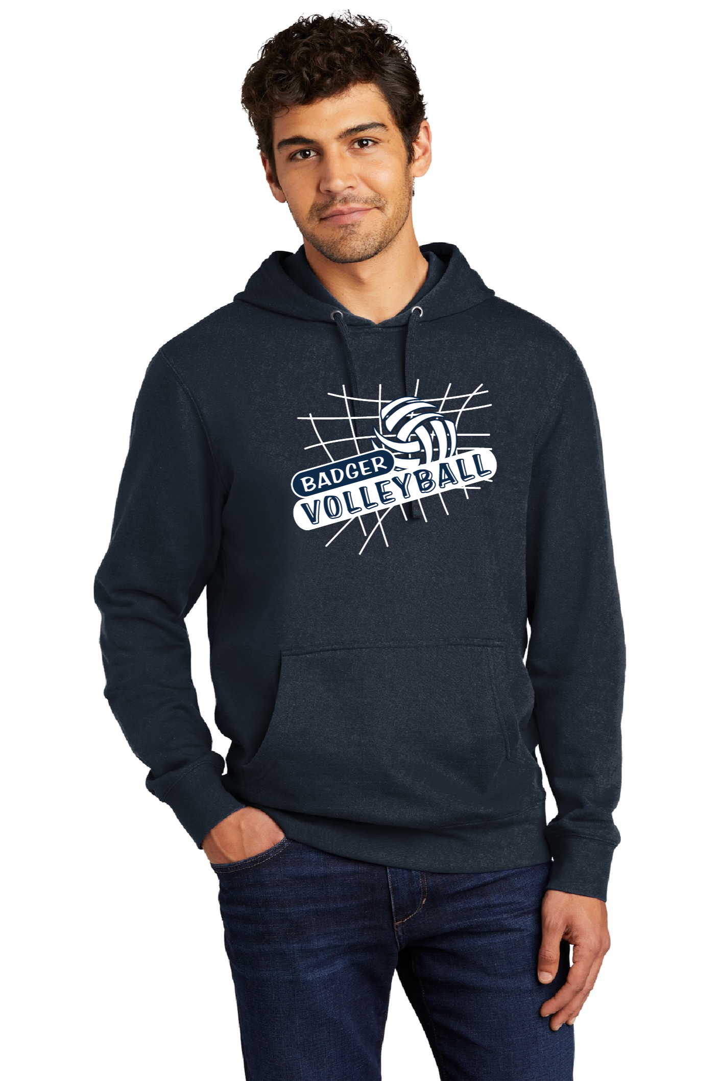 Badger Volleyball- Navy Hooded Sweatshirt