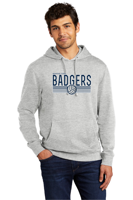 Badger Volleyball- Light Grey Hooded Sweatshirt