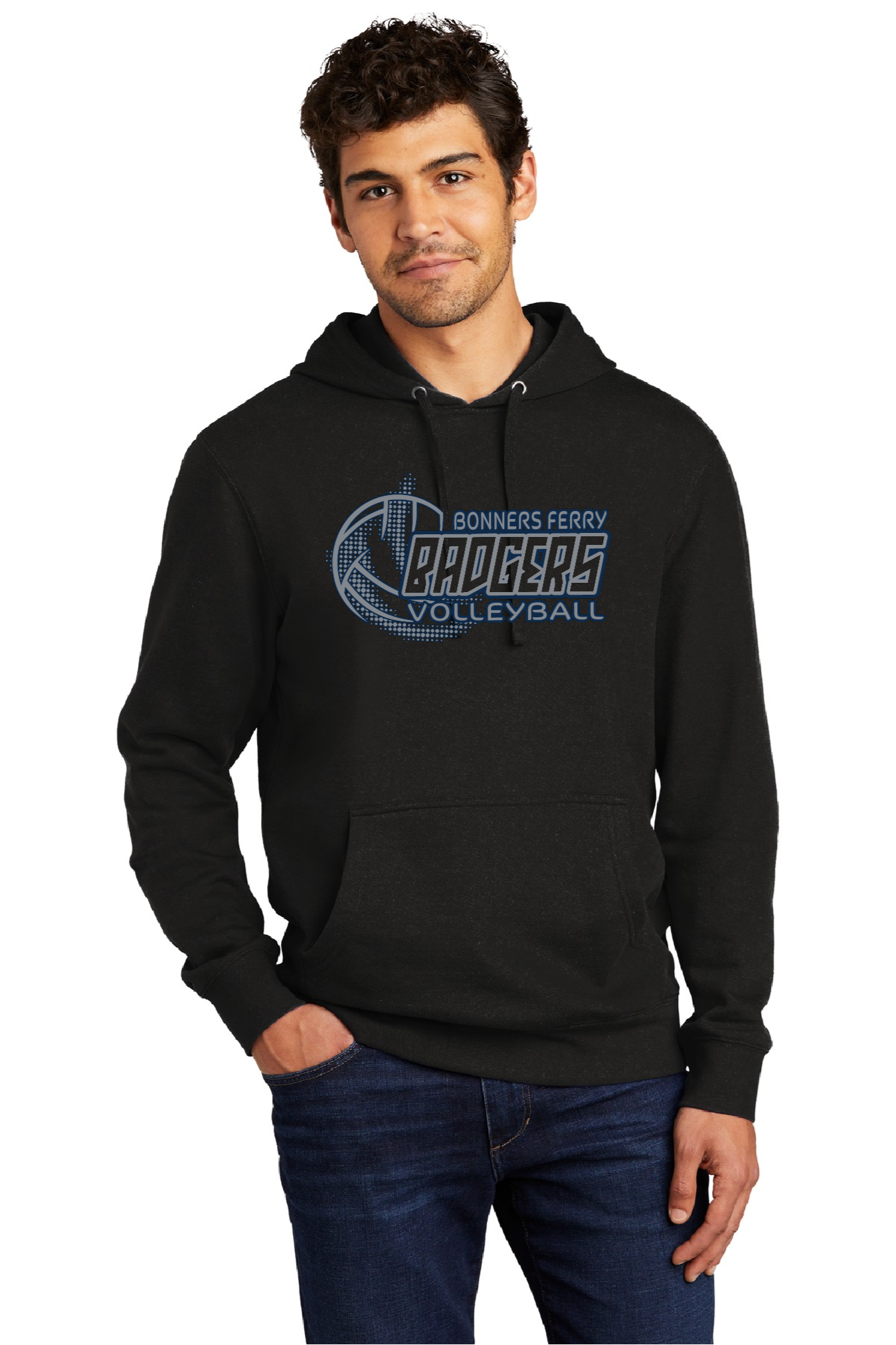 Badger Volleyball- Black Hooded Sweatshirt